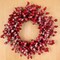 22" Red Frosted Berry Wreath - 22-Inch Iced Hawthorn Twig Berries Holiday Decorative Winter Christmas Berry Wreaths for Front Door, Fireplace, Mantel, Xmas Décor - Christmas Berry Wreath